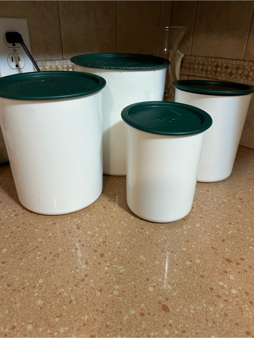 Tupperware White Canister Set